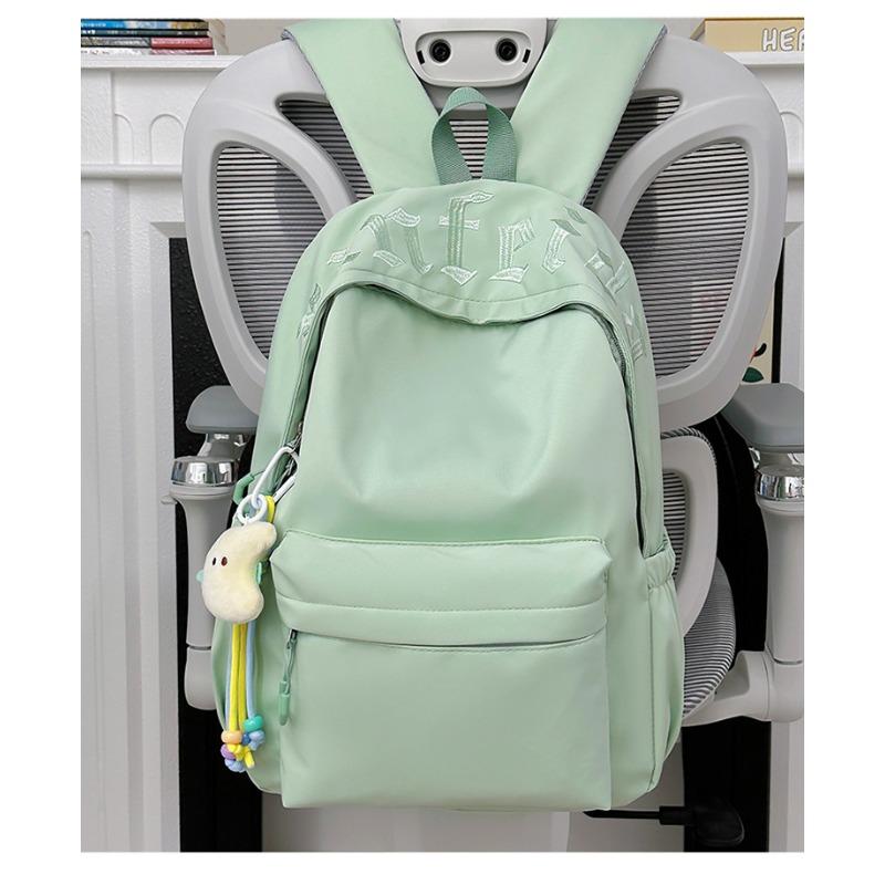 High-value letter embroidered schoolbag women's new large-capacity lightweight backpack student simple versatile backpack