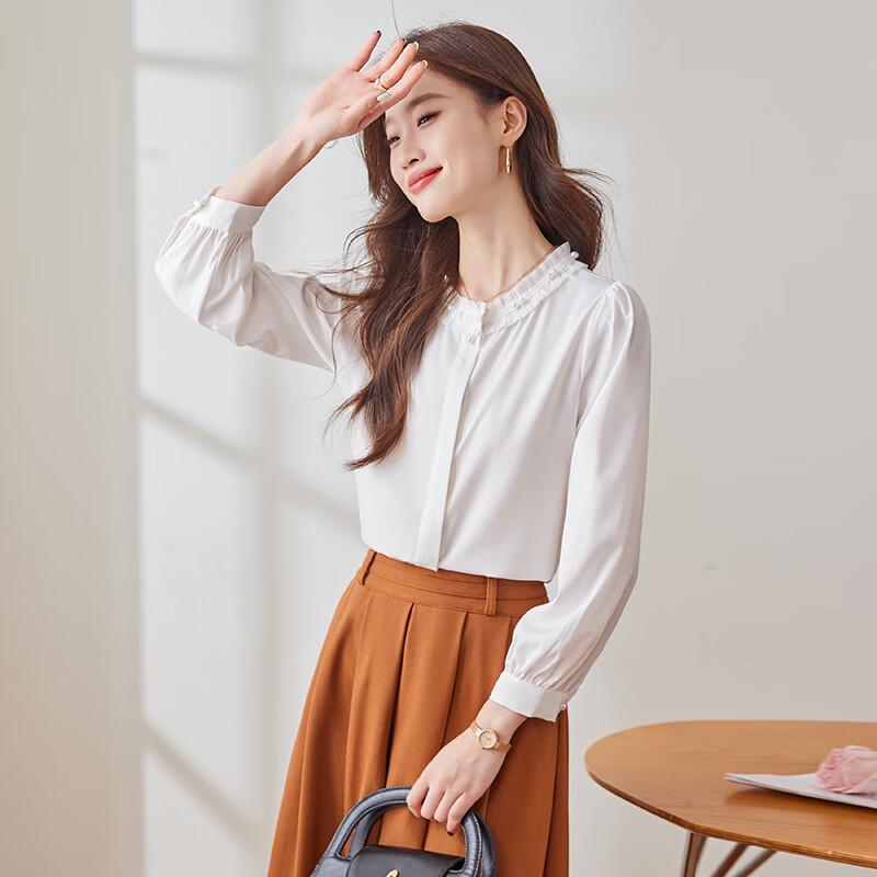 Women's Wrinkle-Free Elegant Lace Chiffon Round Neck Blouse