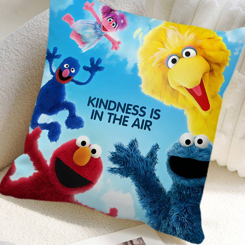 S-Sesame S-Street Movie Pillow Case Square Pillow Bedroom Sofa Leisure Comfort Cushion Car Home Decoration