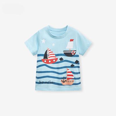 Children's Round Neck T-shirt Style Cartoon Boys' Tops Summer New Children's Short-sleeved T-shirt