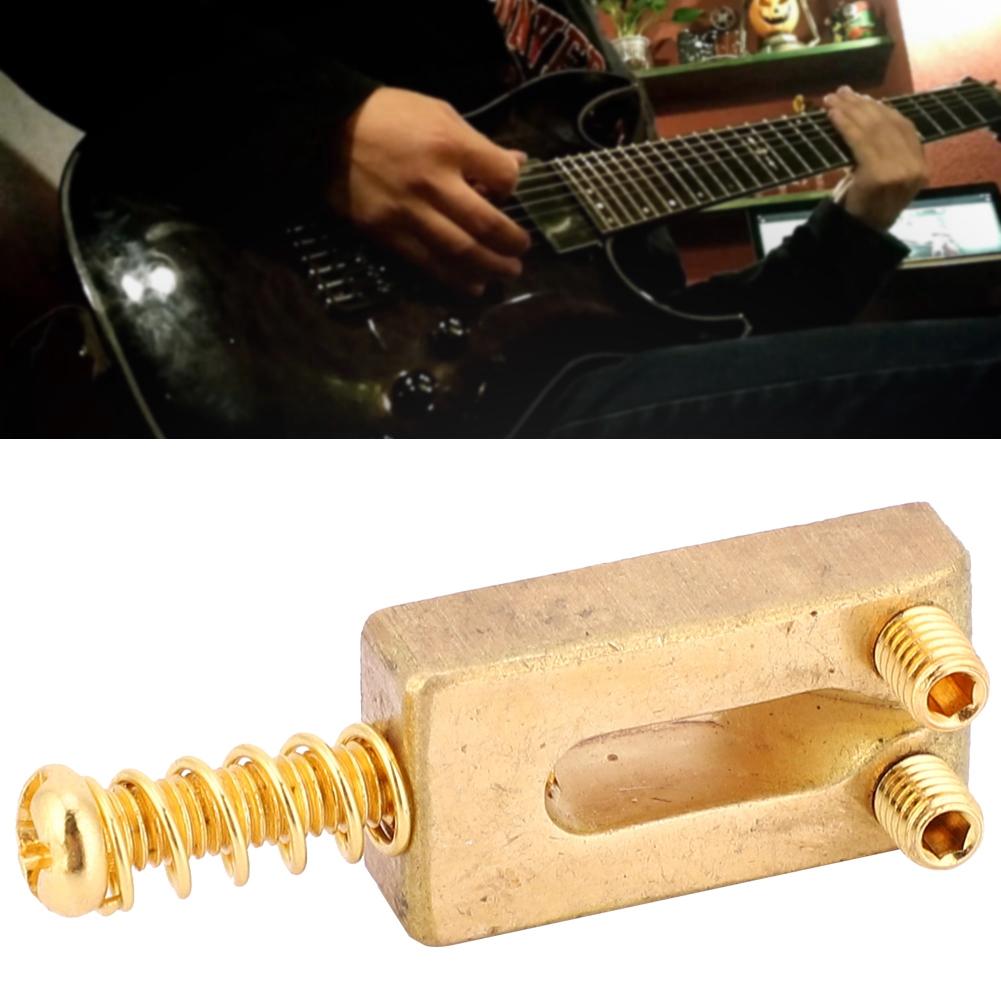 6 Pcs Electric Guitar Bridge Pin Brass Golden Color Guitar Accessory with Hex Wrench Kit