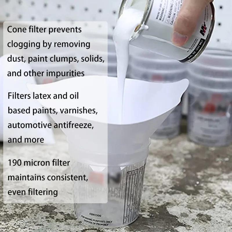 Car Paint Paper Funnels Disposable Auto Paint Mesh Filter Conical Nylon Micron Paper Funnels Tools Purifying Straining Funnel