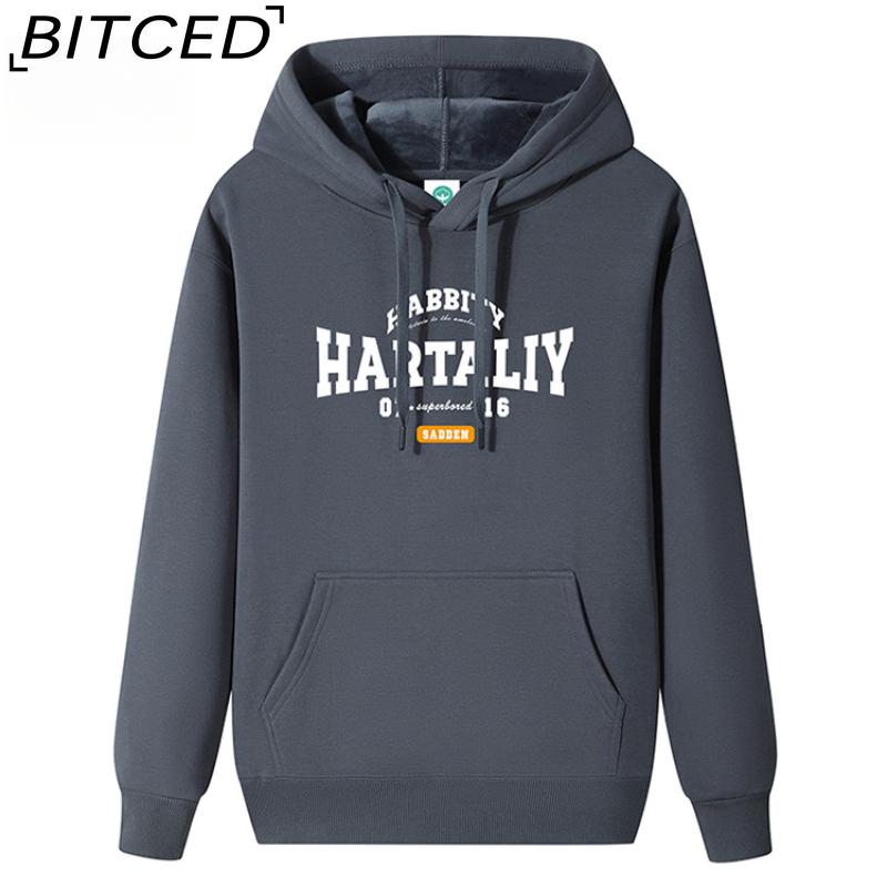 BITCED Cotton Long Sleeve Men's Loose Large Size Printed Sports Bottom Long Sleeve T-Shirt Top