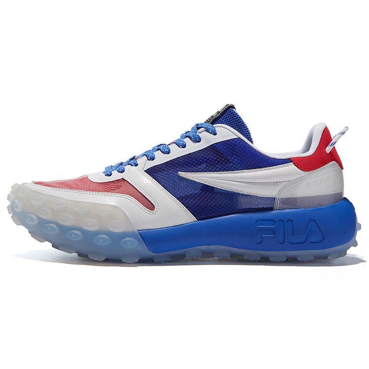 Fila Gara Round Toe Lace-Up Shock Absorbing Wear-Resistant Breathable Low-Top Dad Shoes Men Sneaker Bright-Blue F12M124140FDW