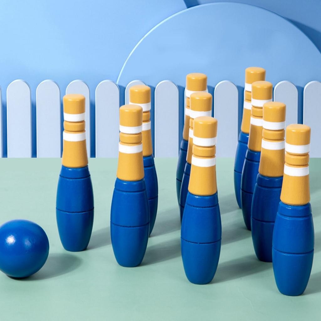 Children's Wooden Bowling Ball Indoor And Outdoor Sports Parent-Child Interactive Ball Toys