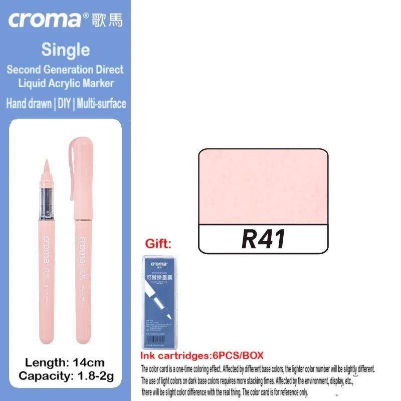 Croma 160/1 Farben Nachfüllbares Direktflüssig-Acrylmarker-Set mit Weicher Spitze, Waschbarer Aquarellpinsel Schulausstattung