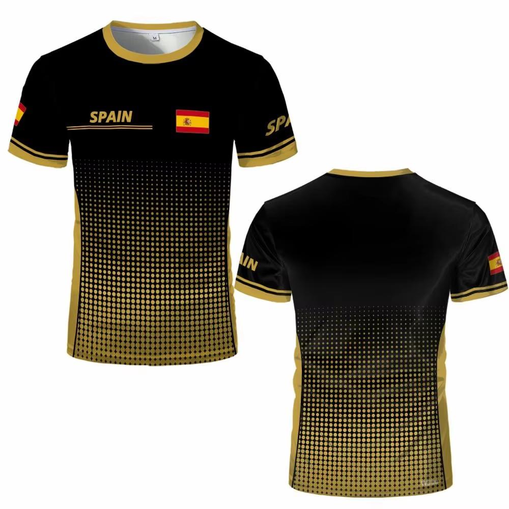 Maglia Grafica Bandiera Spagnola Moda Stampa Geometrica Asciugatura Rapida T-shirt Calcio Uomo Donna Sport Allenamento Casual Traspirante Top