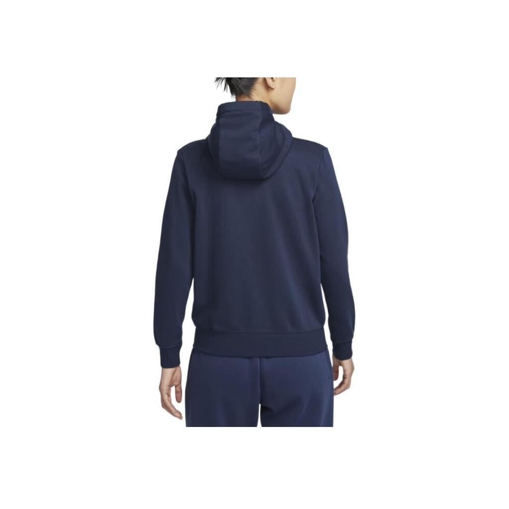 Nike Knitted Casual Sports Hooded Jacket Women Jackets Obsidian White DQ5472-451