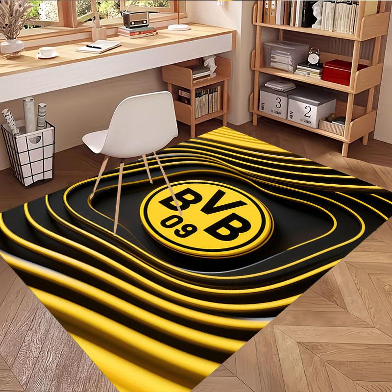 Borussia Dortmund Print Rug, Washable Floor Carpet, For Entryway Dorm Laundry Room Office Study, Home Decor Birthday Christmas Gift