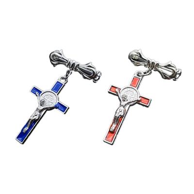 Einfache Kreuz-Anhänger-Brosche Revers-Anstecker Vintage Kleiderjacken Rucksäcke Abzeichen Schmuck Mode Kleidung Anstecker Unisex Geschenke