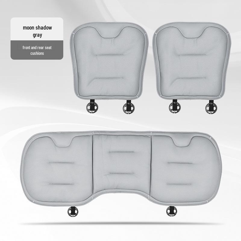 Universal Ventilated Car Seat Cushion for BMW, Mercedes-Benz & Xiaomi - Four Seasons, Lumbar Support, Rear Integrated, Single Driver Seat.
