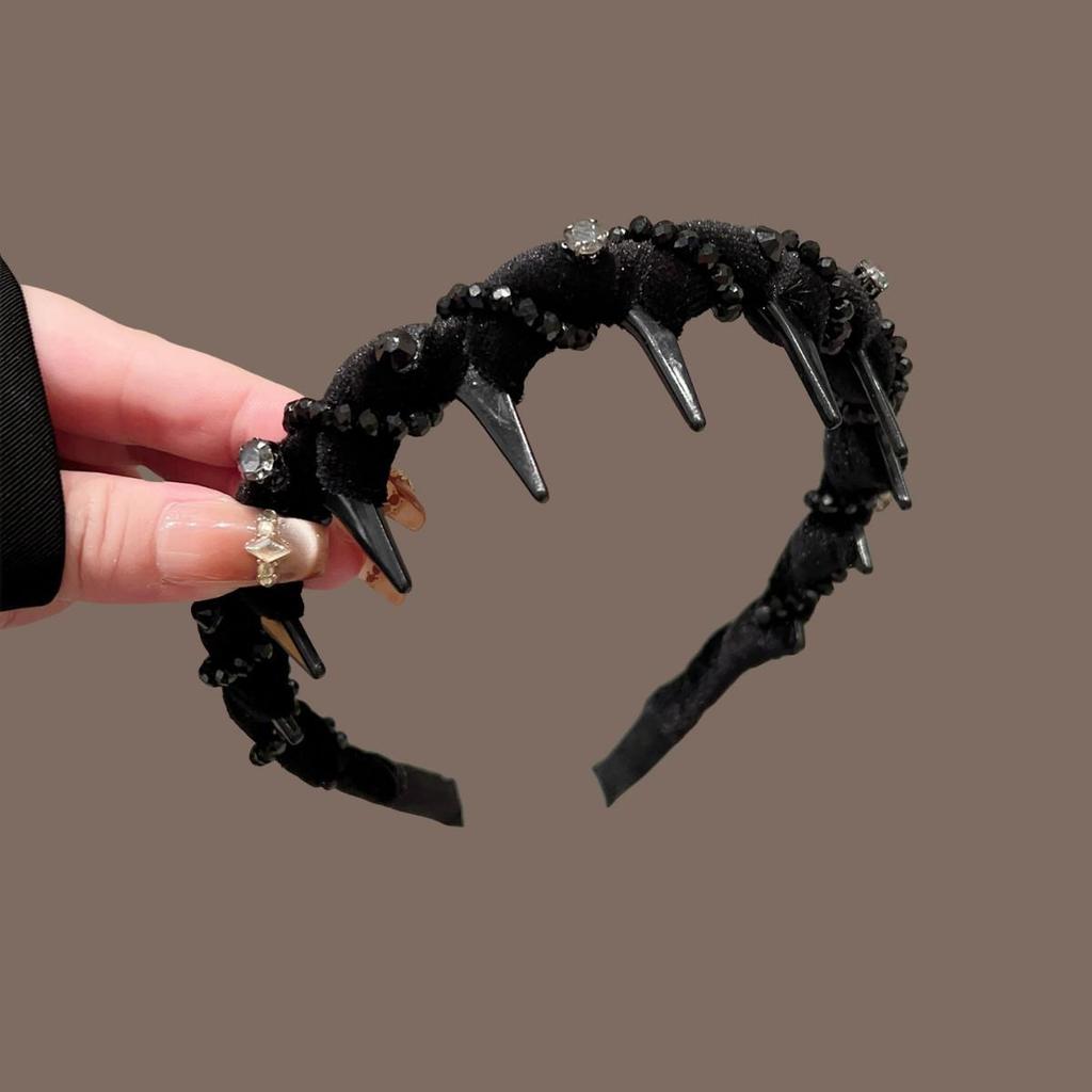 High-End Women's Bow Headband with Teeth - 2025 Face Washing & Hair Pressing Accessory