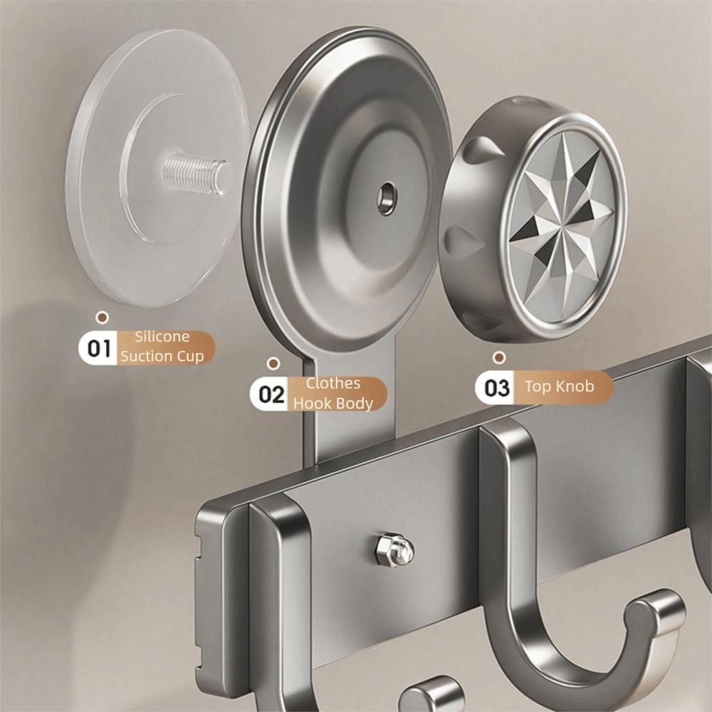 Wasserdichter Saugnapf Türhaken Wandmontiert 4/5/6/7/8 Haken Wandkleiderbügel Platzsparend Wiederverwendbar Hängender Mantelhochhalter