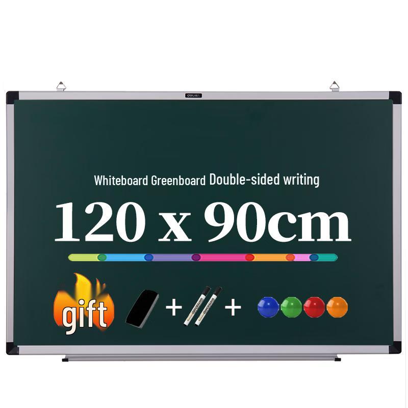 Deli 120x90cm Double-Sided Magnetic Whiteboard & Chalkboard