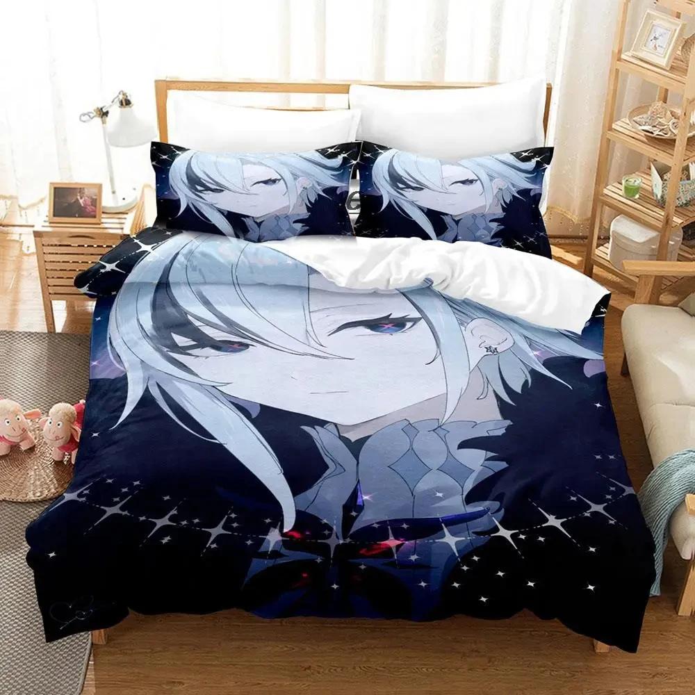 Anime Genshin Impact Arlecchino Bedding Set Duvet Cover Bed Set Quilt Cover Pillowcase Comforter king Queen Size Boys Adult
