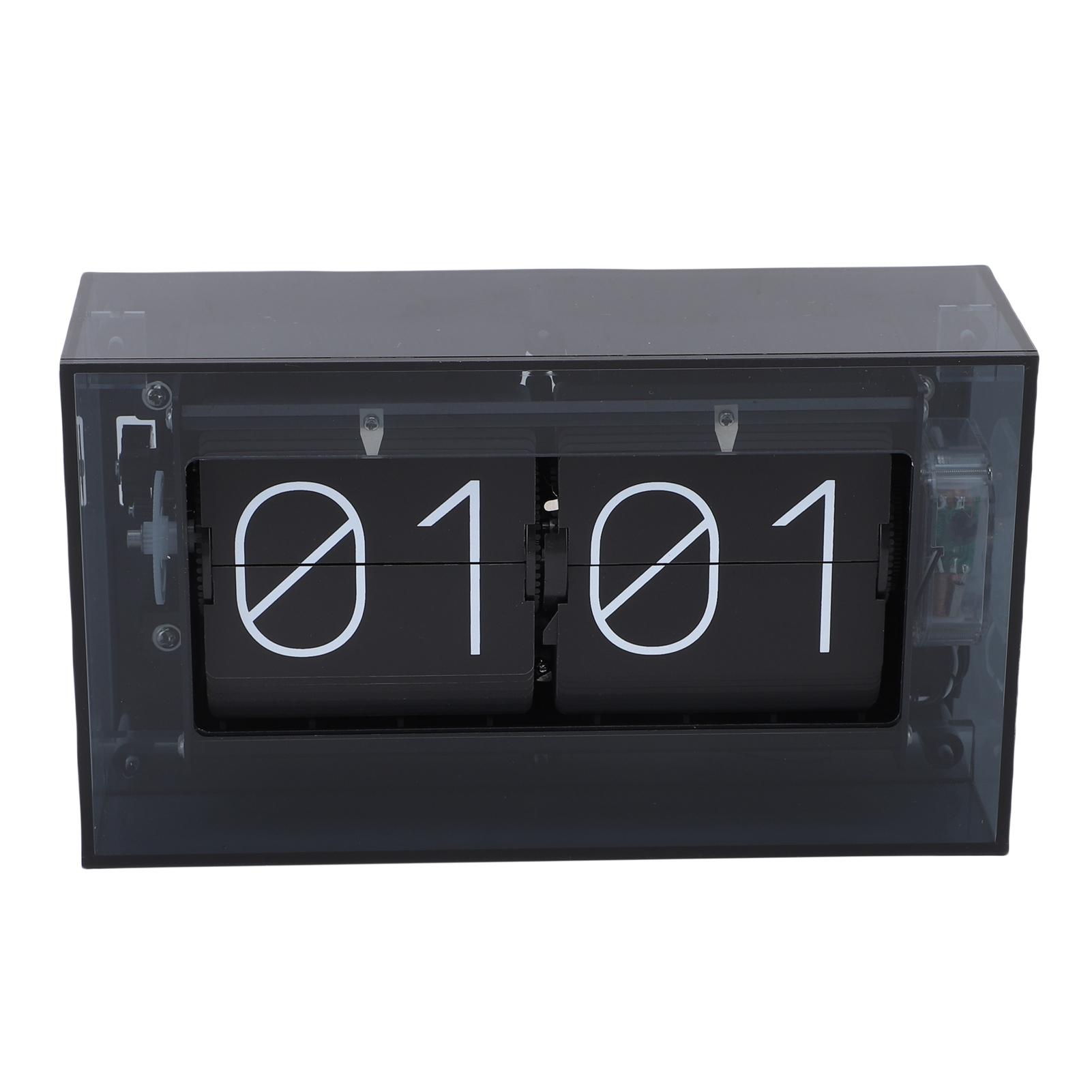 

Retro Flip Down Clock 24 Hour Battery Powered Mechanical Vintage Clock for Family Office Desk Decoration чёрный