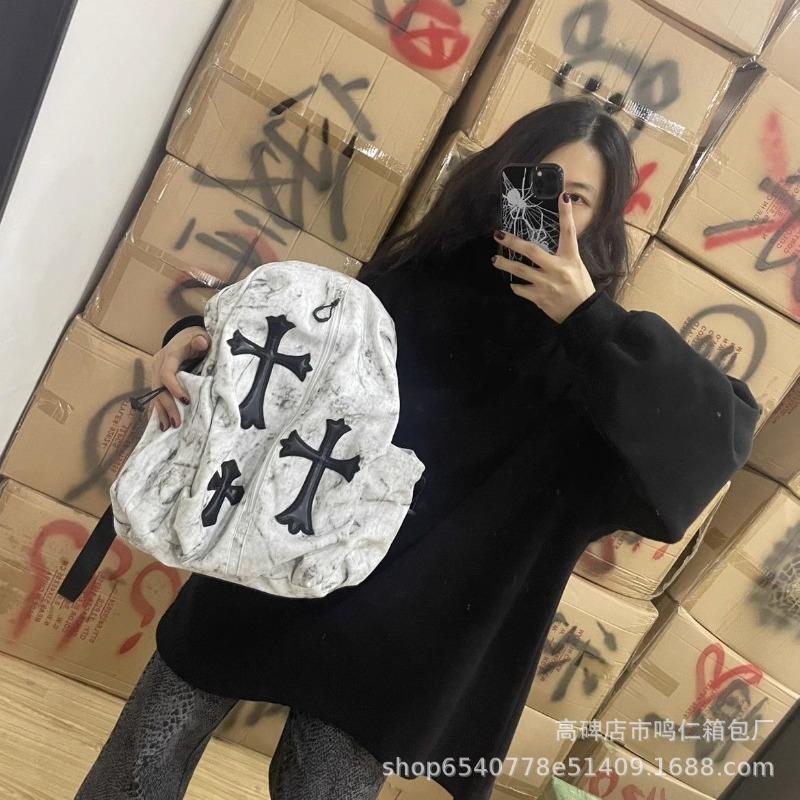 Homemade original cross versatile schoolbag college student junior high school student backpack large capacity durable student backpack