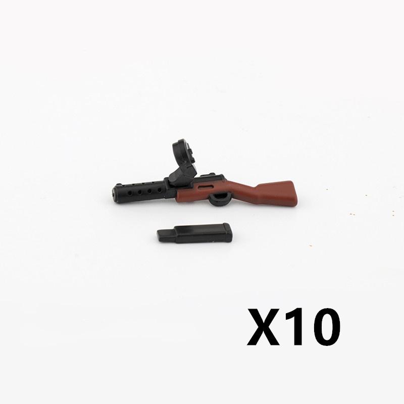 5/10 WW2 Soldier Weapons Building Block Two-color Printing Machine Rifle Submachine Sniper Guns Military Accessories Block Bricks C238