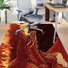 1pc Fire and Blood Office Carpet Chair Mats, Home Decor Mat Fantasy Theme Mat Durable Mat, Dragon Decor,Suitable for Fantasy Theme Lovers