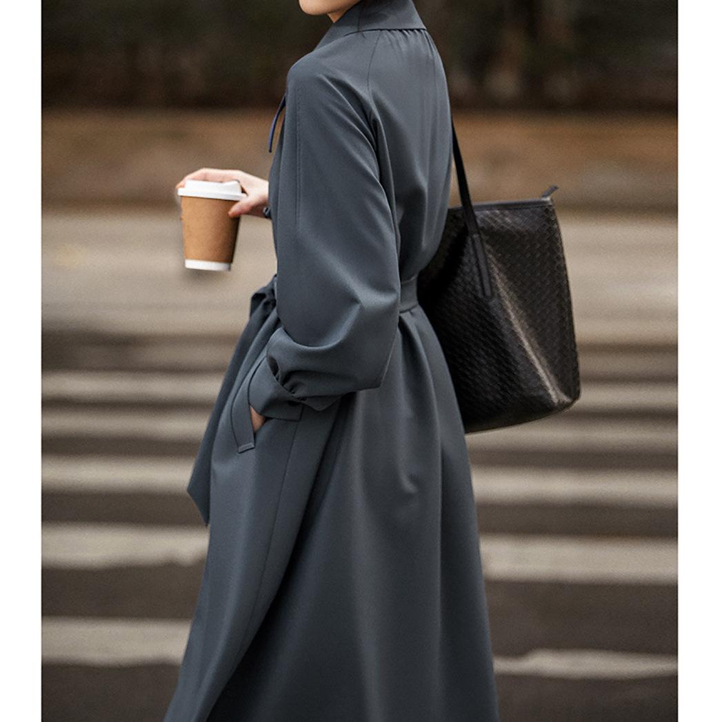 

Женский тренч с рукавами-фонариками, новая весенне-осенняя одежда средней длины, женский, пальто, женская одежда XL