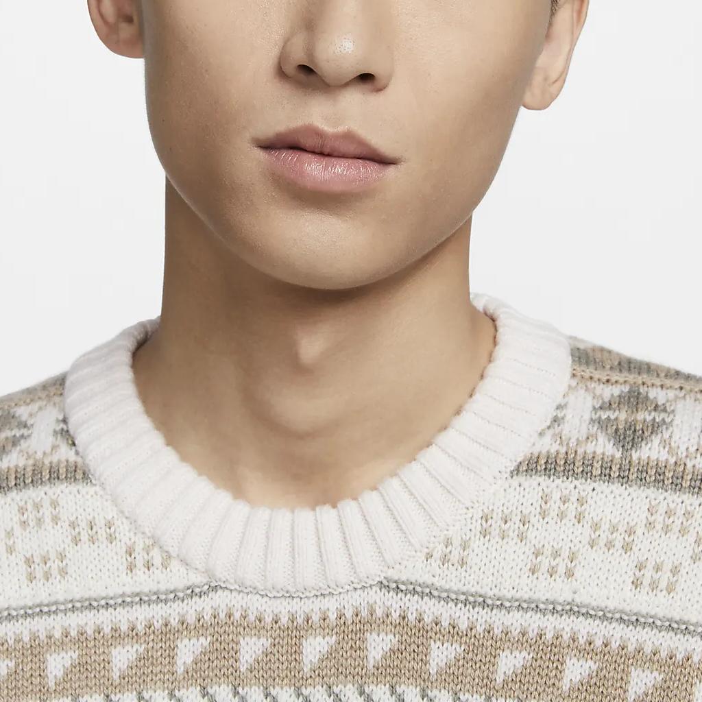 Nike Swoosh Life Fashion Comfortable Crewneck Sweater Men Sweater Light-Brown FZ0126105