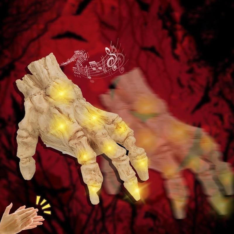 Halloween Electric Crawling Zombie Hand with Lights Spooky Sound ,Motion Sensor Animated Prop for Indoor Outdoor Decorations, Battery Operated