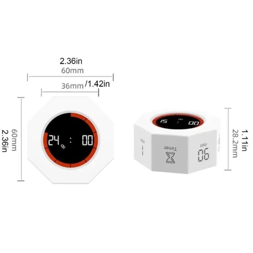 LED Screen Visual Countdown Device Gravity Sensor Multi-Hexagon Cube Timer  Kitchen Work