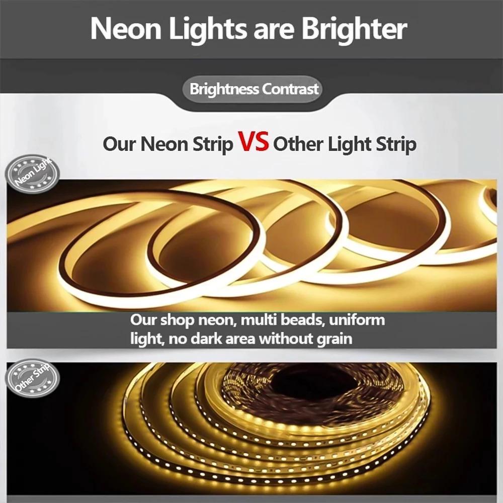 220v Led Strip Lights Waterproof 1m/3m/5m/10m Cob Tape Lights Outdoor Decoration Flexible Neon Strip
