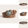 Heartshaped Metal Clip Designer Belt With Perforated Pattern For Casual Wear