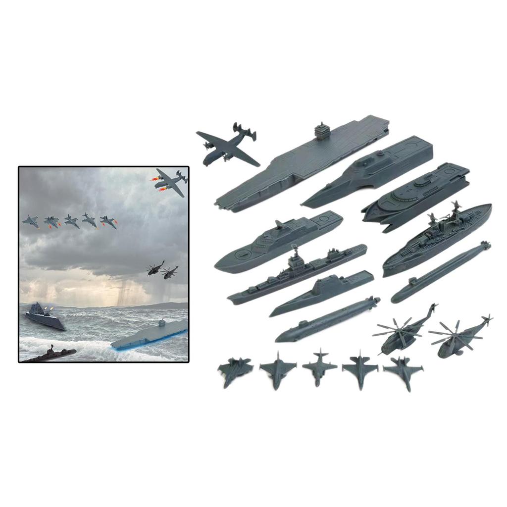 Naval Ship Model Set with Helicopter - Great for All Ages