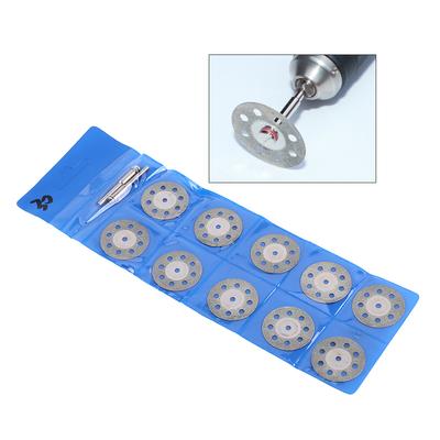 10pcs Rotary Tool 30mm 8 Holes Diamond Circular Saw Blades Cutting Wheel Discs   2 Mandrel