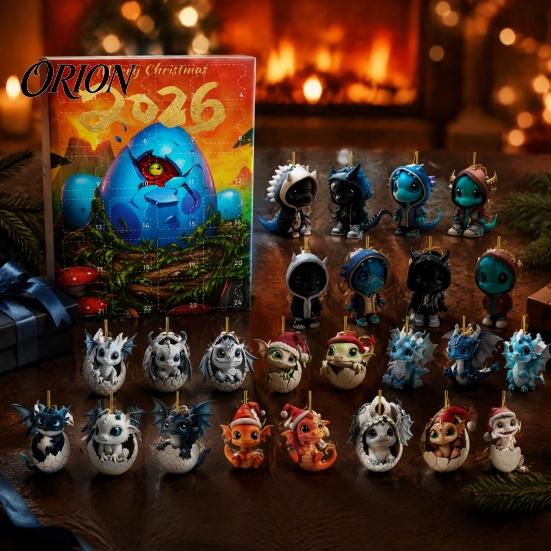 Exquisite Christmas Gift Box Dragon Advent Calendars 2026, 24 Days Countdown Calendar with Acrylic Hanging Ornaments Ornaments, Collectible
