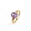 925 Sterling Silver Ring Yellow Gold Plating Fine Jewelry with Created Oval 7*9mm Color Change Alexander Nano Women Daily Wear