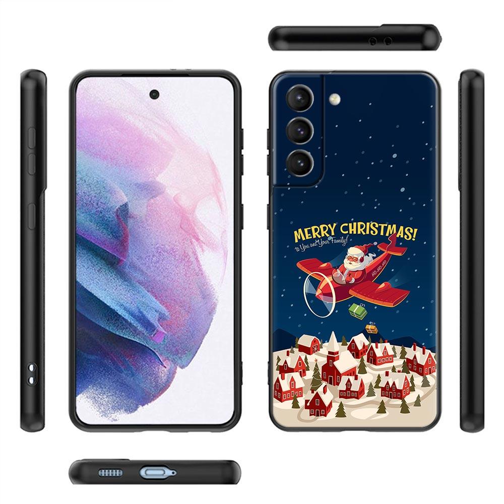 S24Ultra For Samsung Galaxy S21 S20 FE S22 Ultra 10 S23 S24 Plus Phone Case Funda Cover Merry Christmas Gift Santa Claus Snowman