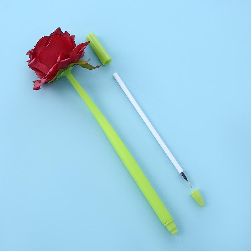 1Pc Rose Flower Silicone Gel Pen Simulation Valentine's Day Gift Sign Water Pens Student Office School Writing Stationery