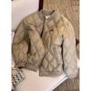 2025 Women's Korean Style Quilted Velvet Cotton Jacket – Small, Padded, Autumn/Winter