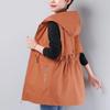 Female Waistcoat Outwear Middle Aged Loose Hooded  Spring Autumn Vest Jacket Women Casual Tops