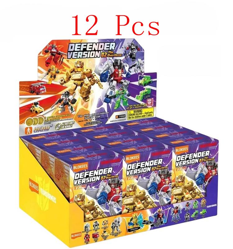 New Blokees Transformation Defender Version Blind Box Rodimus Prime Hot Rod Grimlock Dinobots Blitzwing Action Figures Gifts 4 Poseable Articulated