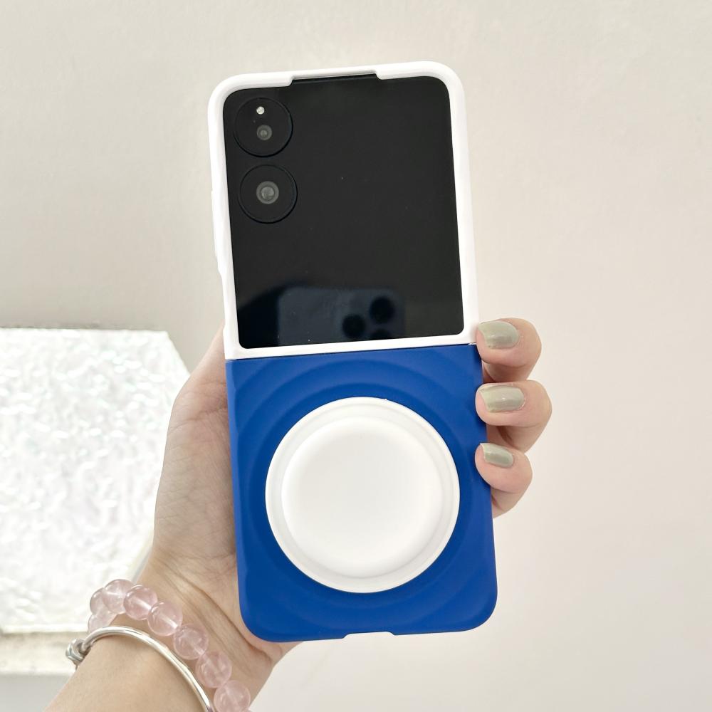 For Xiaomi Mix Flip and Mix Flip 2 Case Magsafe Ripple Pattern Contrast Color Block Foldable Matte Anti-Slip Grip Cover