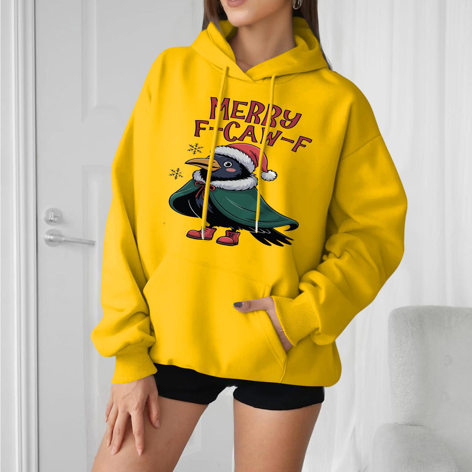 

Женская мода, повседневные универсальные повседневные толстовки, топы с длинными рукавами, толстовки XL жёлтый