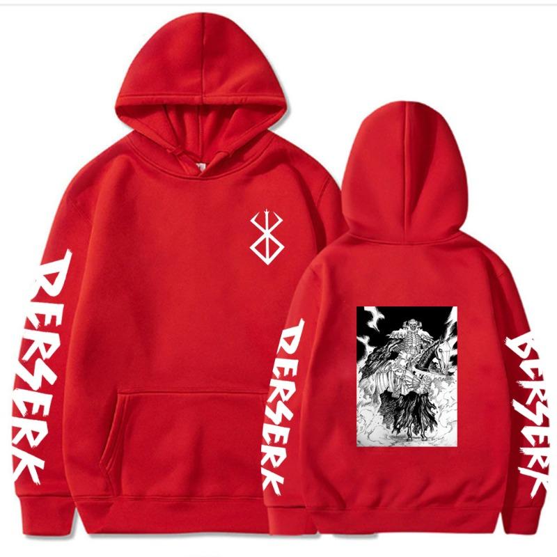 Berserk Guts Herbst Winter Herren Hoodie Vintage Unisex Pullover Herren Vintage Grafik Kapuzenpullover Tops Übergröße Streetwear Kleidung