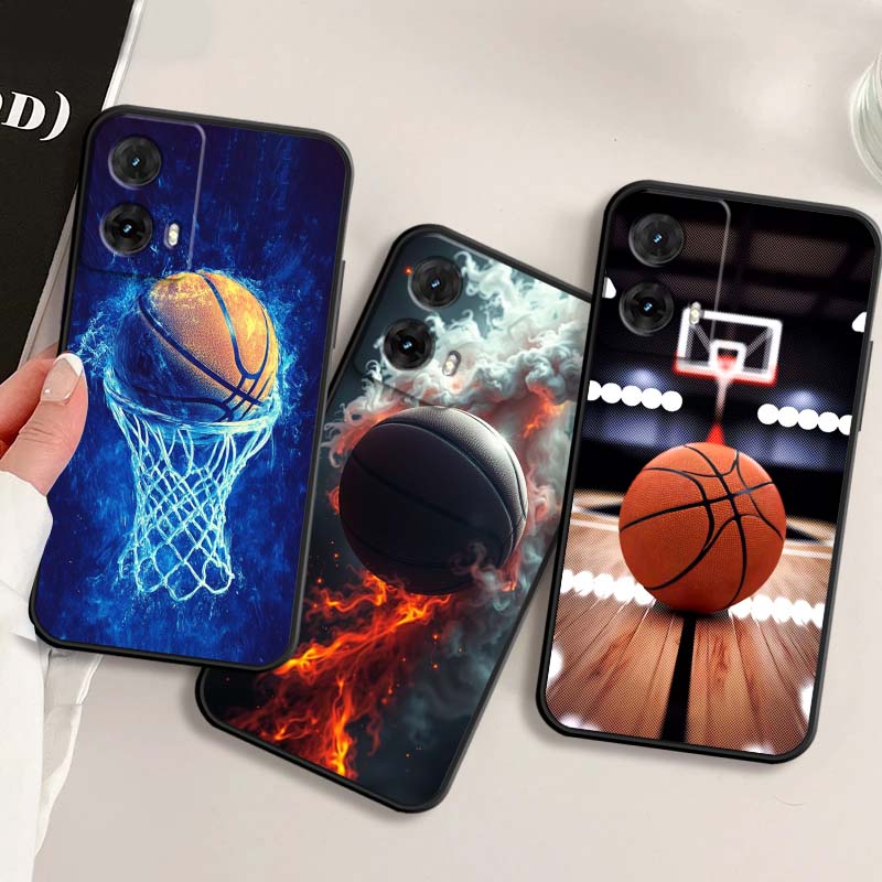 Sports basketball cool Phone Case For Motorola G85 Edge 50 G24 G35 G14 G04 40 G72 G34 G G54 G13 G32 5G Black