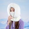 Winter Warm Mask Scarf Integrated Cap Outdoor Windproof Knitted Cap Women's Ear Protection Wool Cap