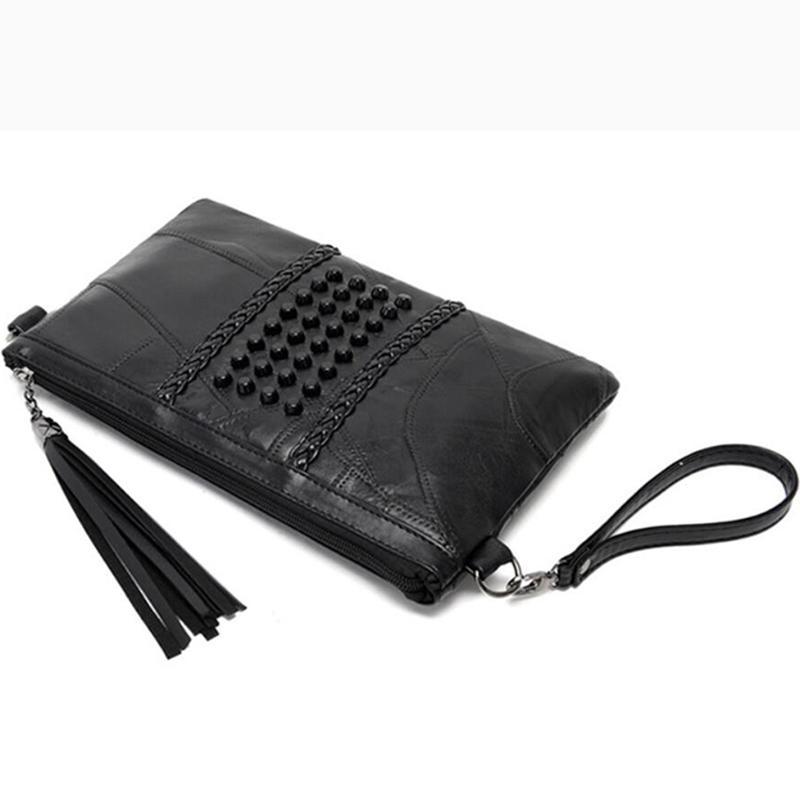 Buy Yogodlns Tassel Women Clutch Rivet Fringed Handbags Female Messenger Crossbody Bag Day
