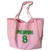 Niche Design and Fashionable Canvas Tote Bag New Pink Letter Commuting Versatile Large Capacity Shoulder Bag