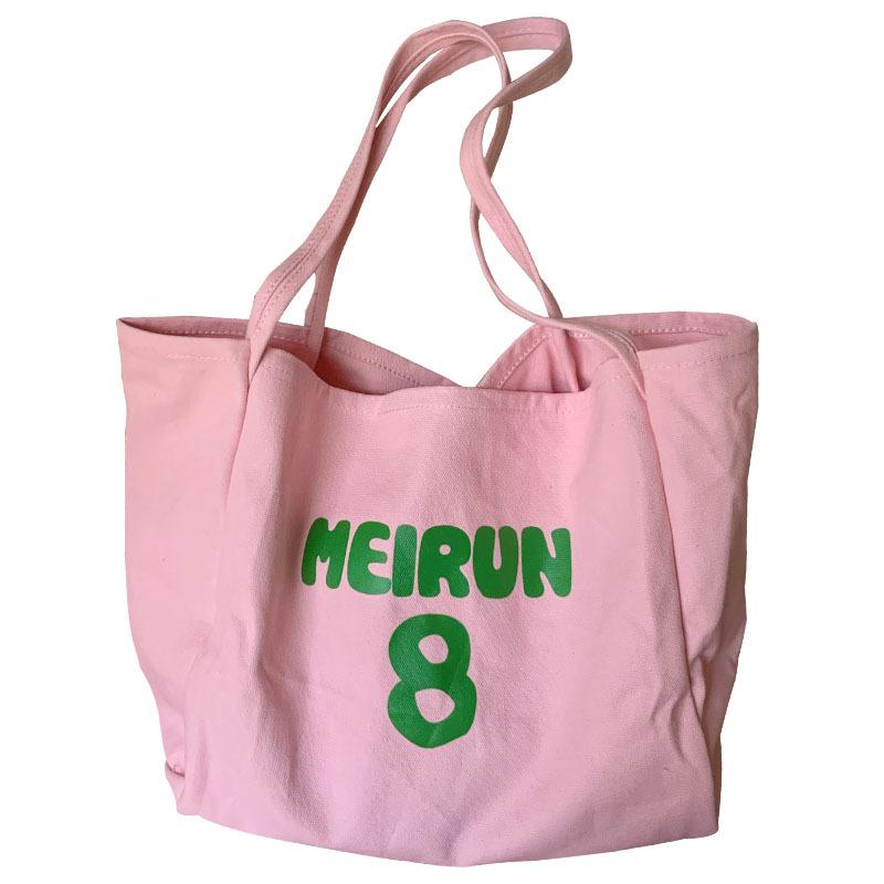 Niche Design and Fashionable Canvas Tote Bag New Pink Letter Commuting Versatile Large Capacity Shoulder Bag