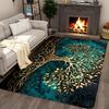 [Item] 1pc Golden Leaf Tree Carpet - Machine Washable - Area Rug for Living Room Coffee Table, Bedroom, Entry Door Mat