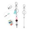 Pack of 10 Colorful Beaded Keychain Blanks Multicolored Beaded Keychain Rod Blanks for Designing Keychain Charm