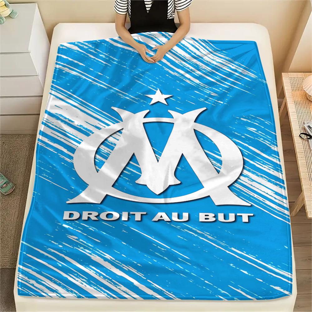 

1PC Olympique de Marseille Print Flannel Blanket, High quality All Seasons, Home Decor, Warmth and Comfort, Perfect for Christmas Gifts 80cm x 120cm