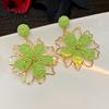 Long Earrings 1 Pair Women Drop Flower-Shaped Sweet Stud Delicate